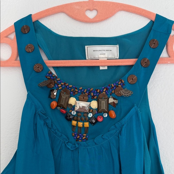 Moulinette Soeurs Blue and Black Floral Maxi Dress - Picture 3 of 7